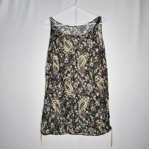 Sheer Lace Ruched Tunic Tank Top Mini Dress Medium Whimsygoth Forest Fairy Green